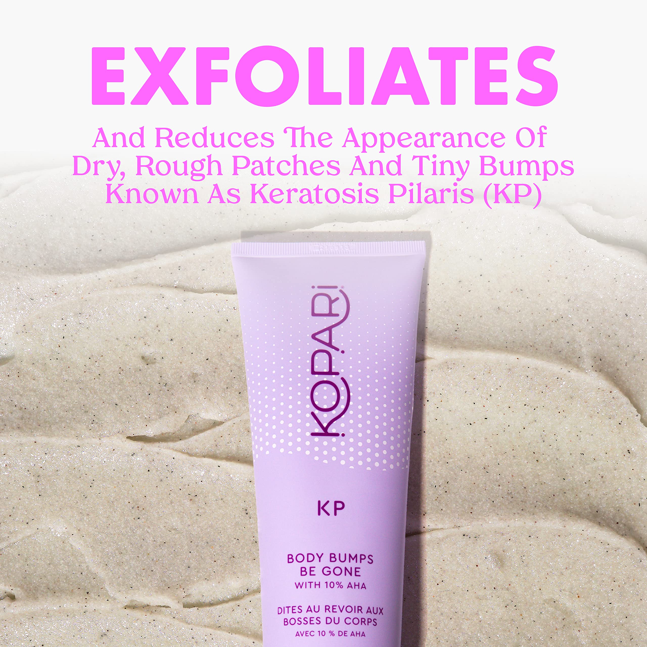 Gommage Kopari KP Body Bumps – application douce sur la peau.