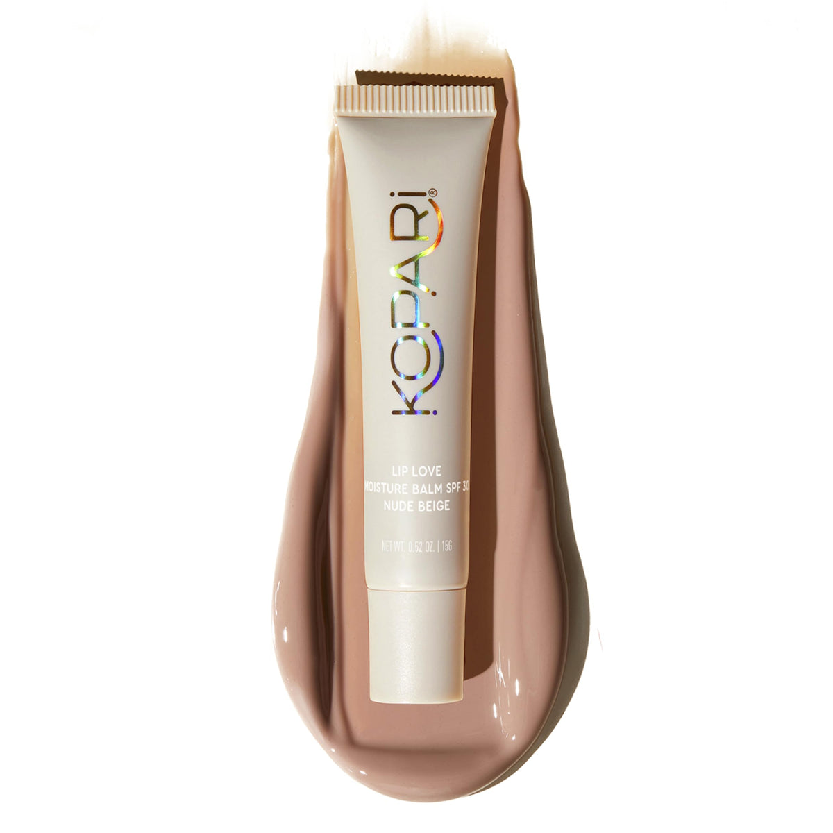 Kopari Lip Love échantillon beige neutre, teinte discrète idéale pour tous les looks.
