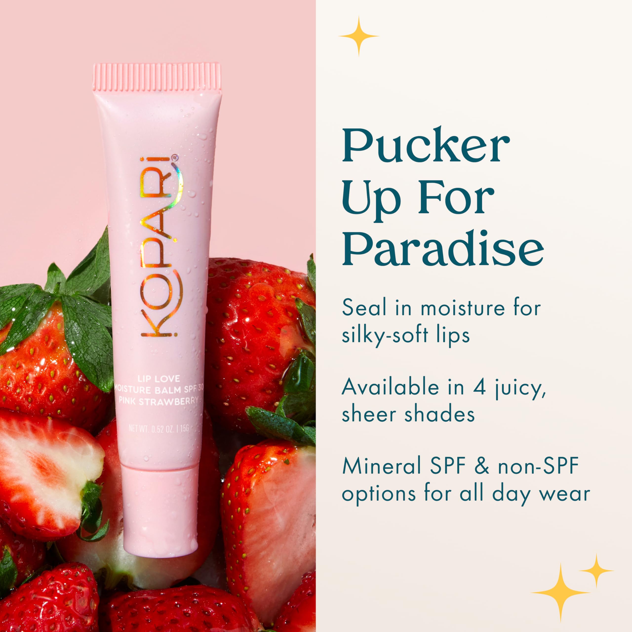Kopari Lip Love ceramides renforcent la barrière et l’hydratation des lèvres.