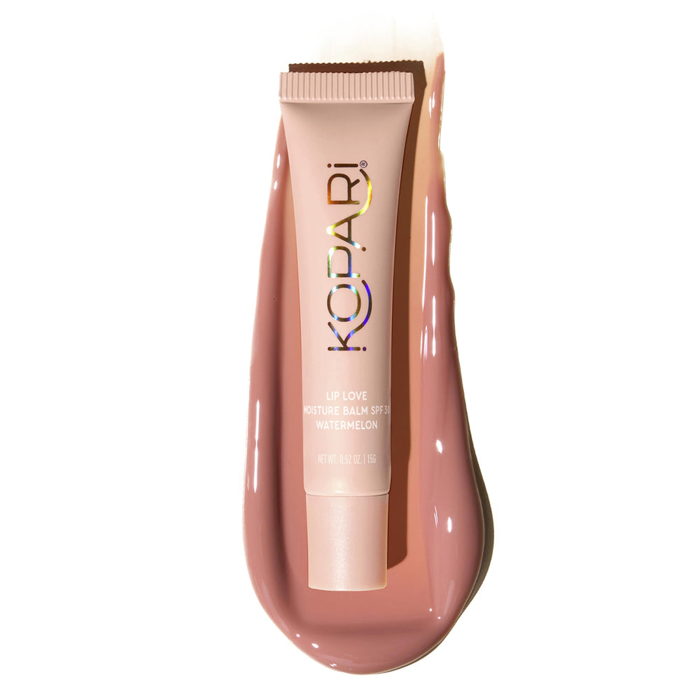 Kopari Lip Love Watermelon SPF30 emballage, hydratation et protection solaire.