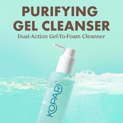 Kopari Marine Clean: gel se transformant en mousse dans la bouteille.