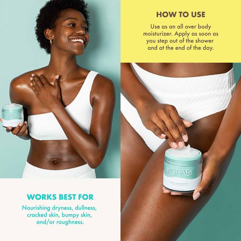 Kopari Coconut Melt – huile de bain hydratante et revitalisante pour la peau.