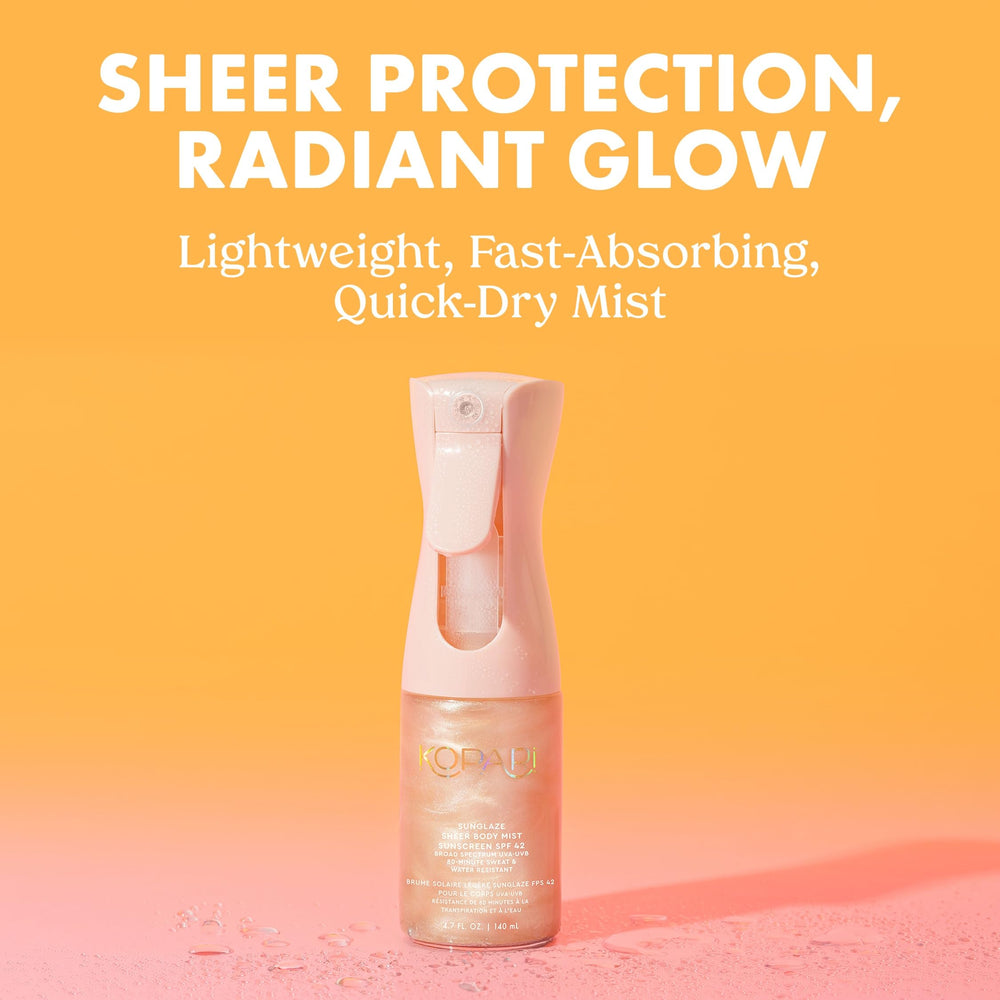 Kopari Rose Gold Sunglaze, huile scintillante pour corps avec effet lumineux.