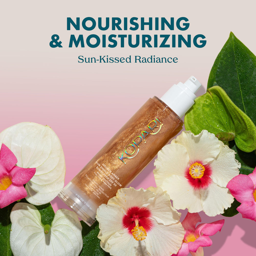 Kopari Sun Shield Body Glow, texture absorbée rapidement sans fini collant.