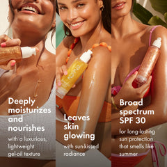 Kopari Sun Shield Body Glow, protection SPF 30 et fini lumineux.