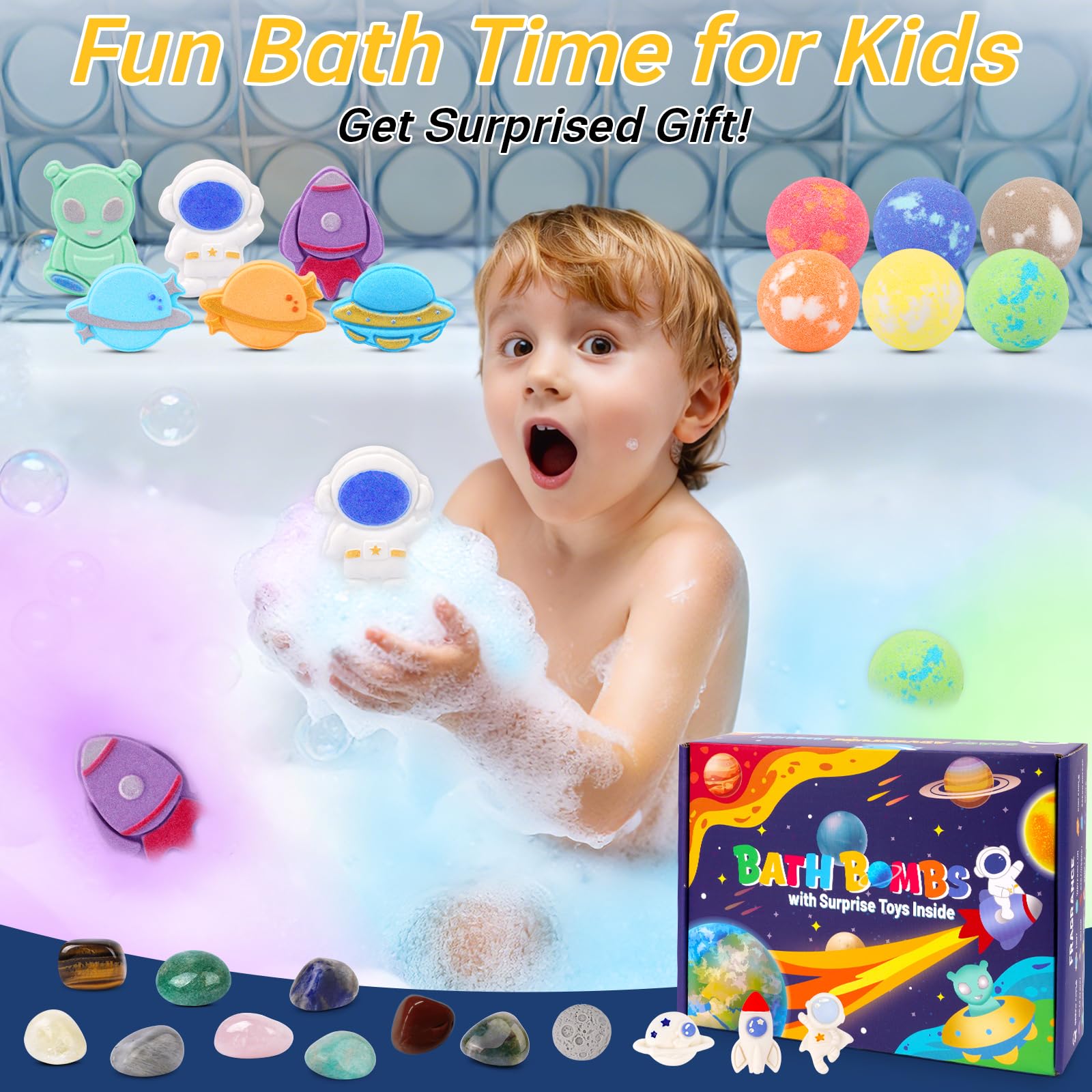 KOPHINYE bombes bain fragrances douces – parfum sûr pour enfants et confort pendant le bain.