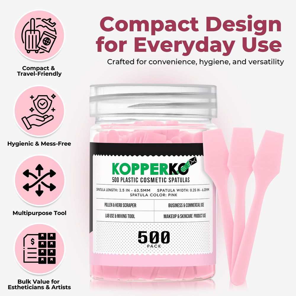 Spatule Kopperko pour crèmes et masques, usage jetable et hygiénique.