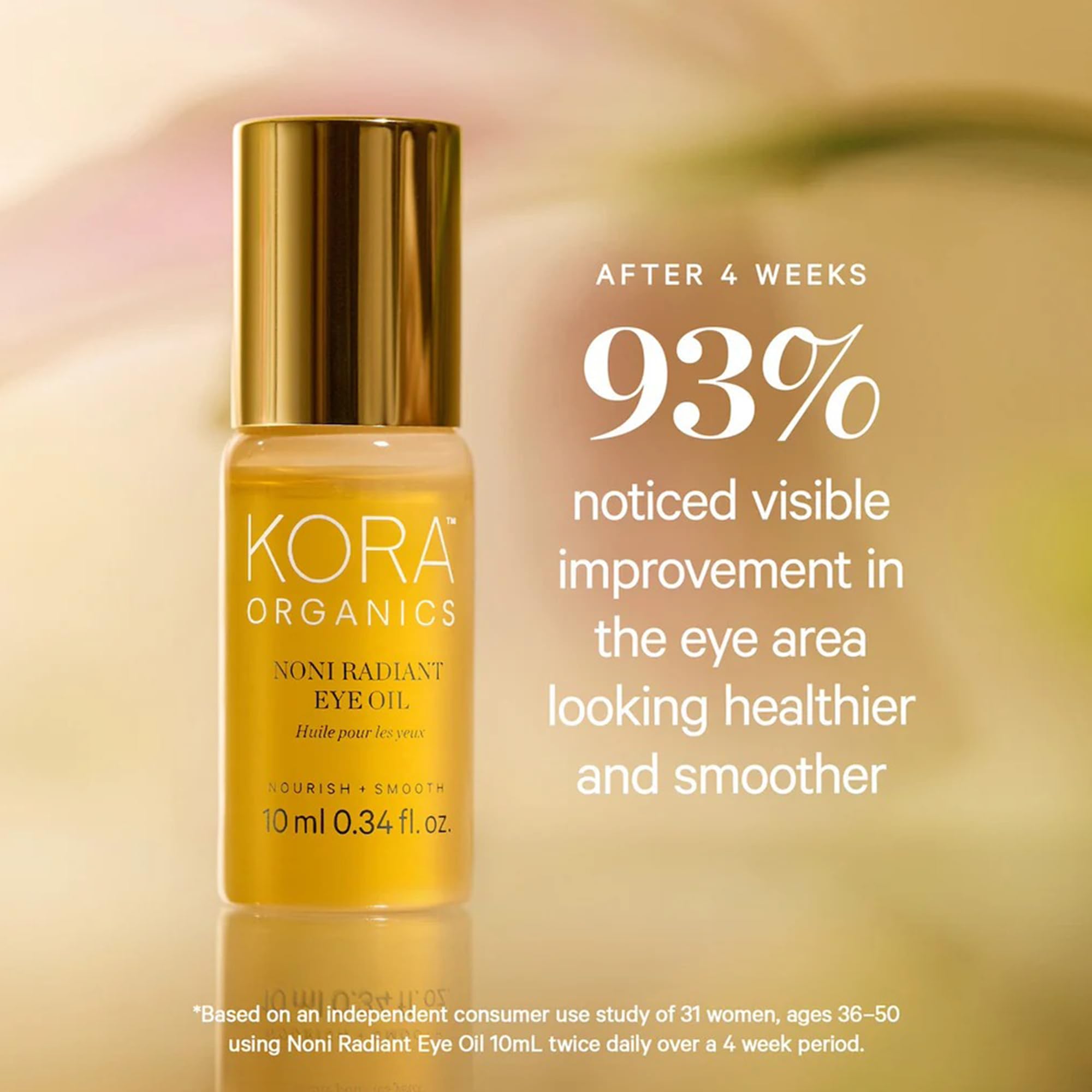 Ingrédients clés Noni, Tomate et Bambou Marin qui revitalisent le contour des yeux KORA Organics