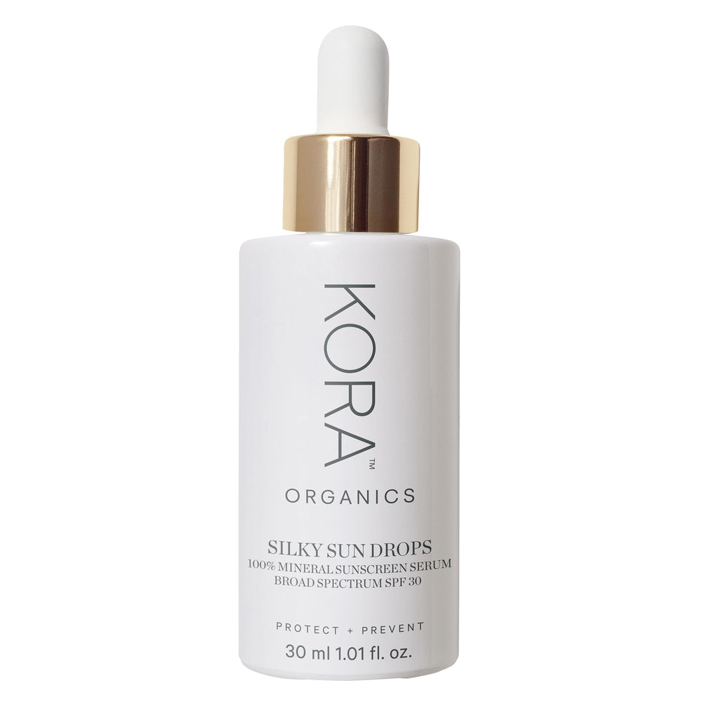KORA Organics Silky Sun Drops – bouteille élégante prête à l’emploi et protection UV légère