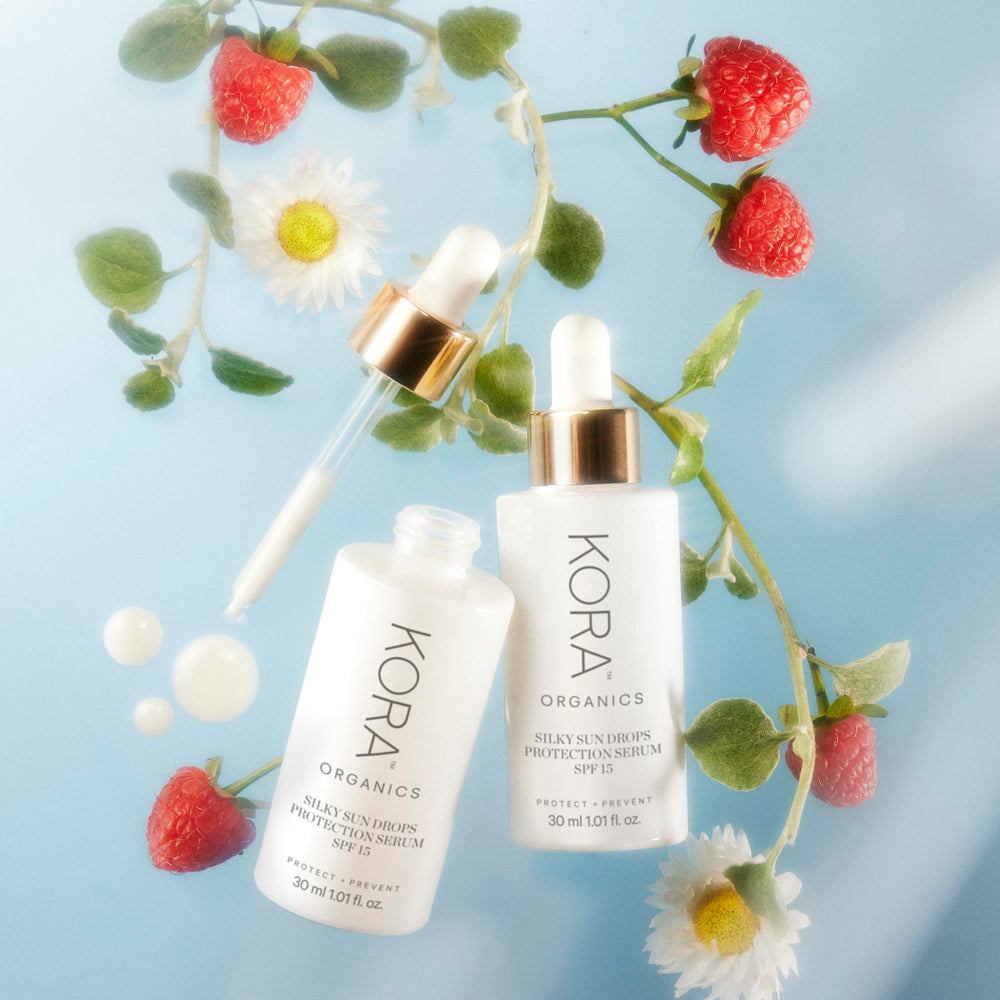 Protection UVA/UVB et lumière bleue avec Silky Sun Drops, résultat naturel