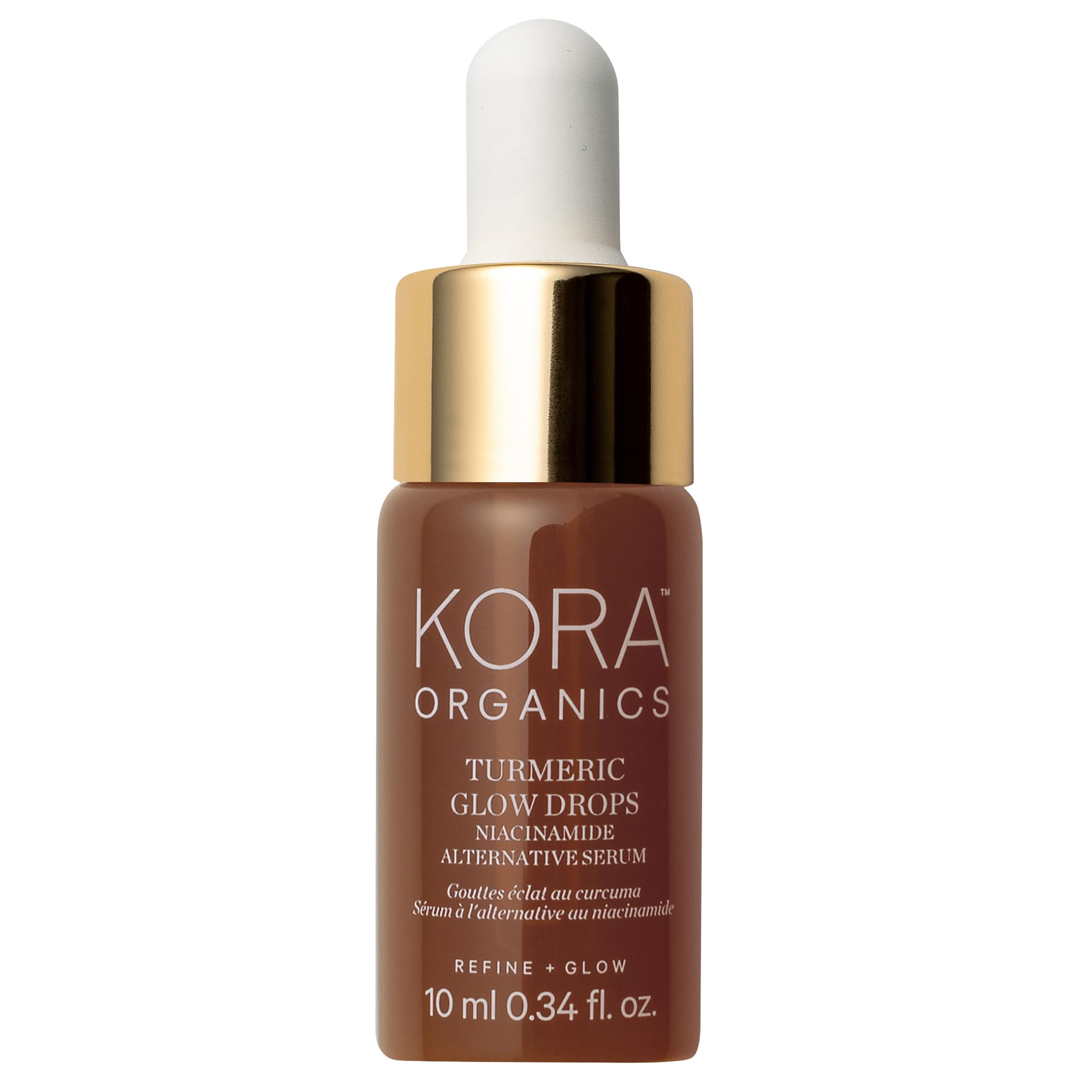 KORA Organics Turmeric Glow Drops dans la bouteille, éclat naturel assuré.