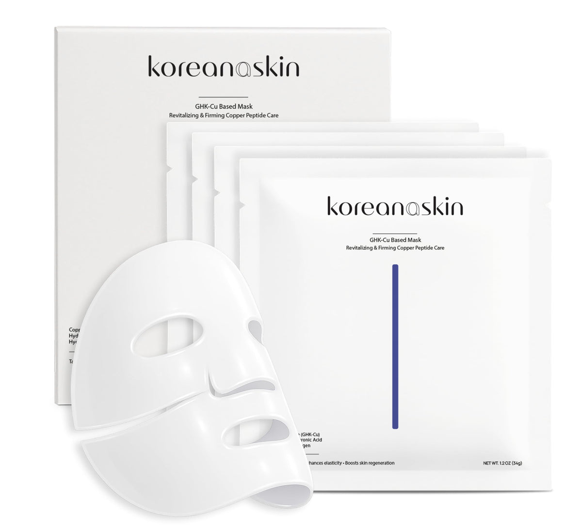 Koreana Skin GHK-Cu masque hydrogel, hydratation profonde et réparation ciblée.