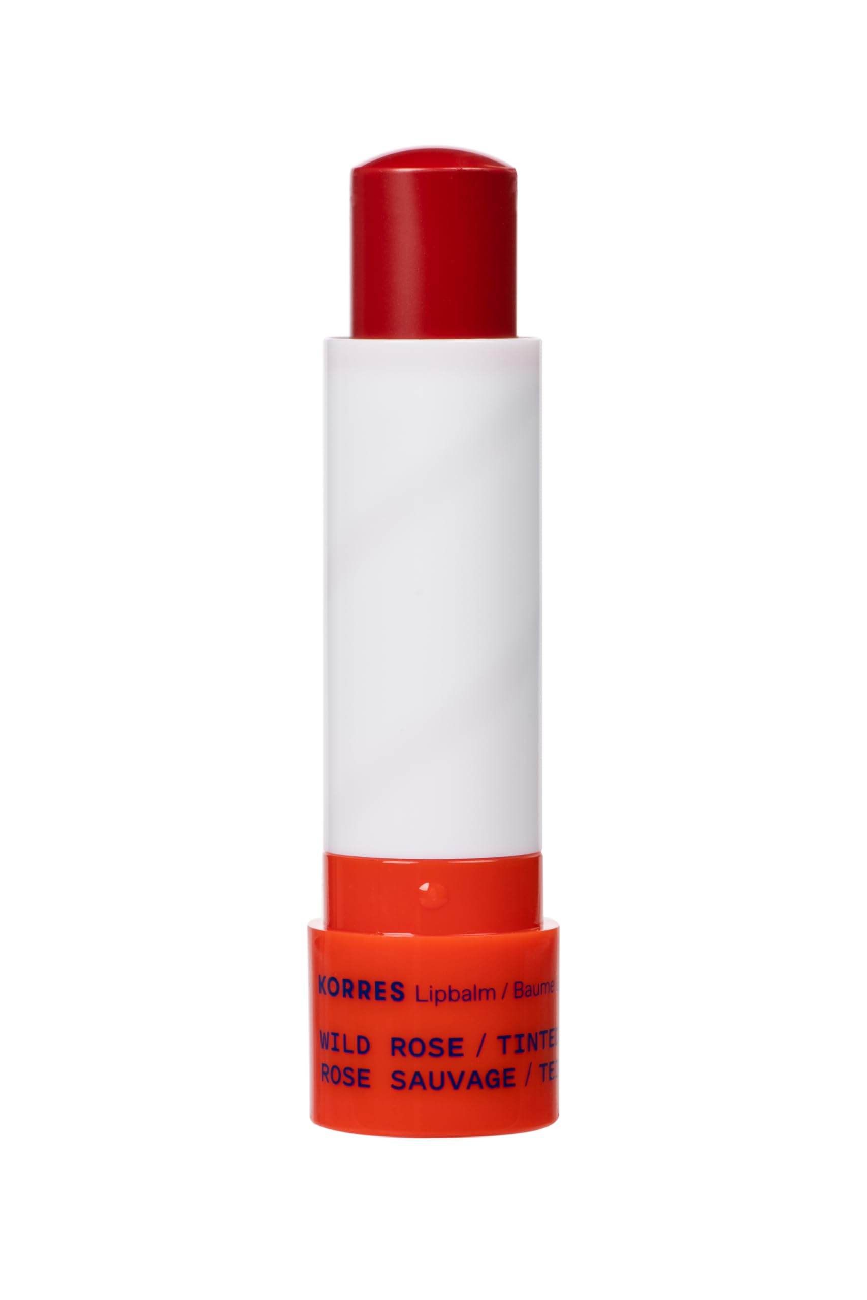KORRES Baume lèvres Rose Sauvage en application sur les lèvres pour hydrater rapidement.