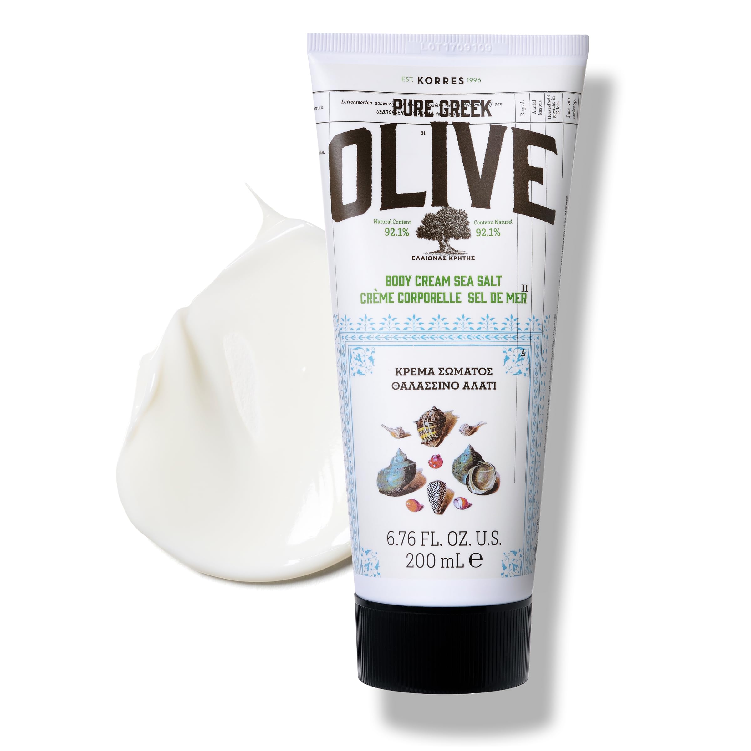 Korres Lait Corporel Olive Grec – bouteille, hydratation rapide pour peau sèche.