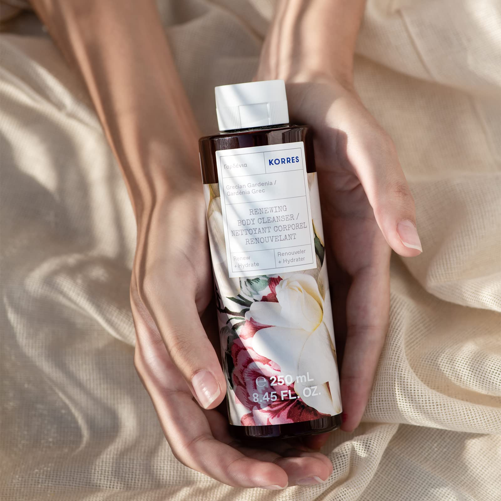 KORRES Grecian Gardenia – arôme floral apaisant pour douche spa quotidienne
