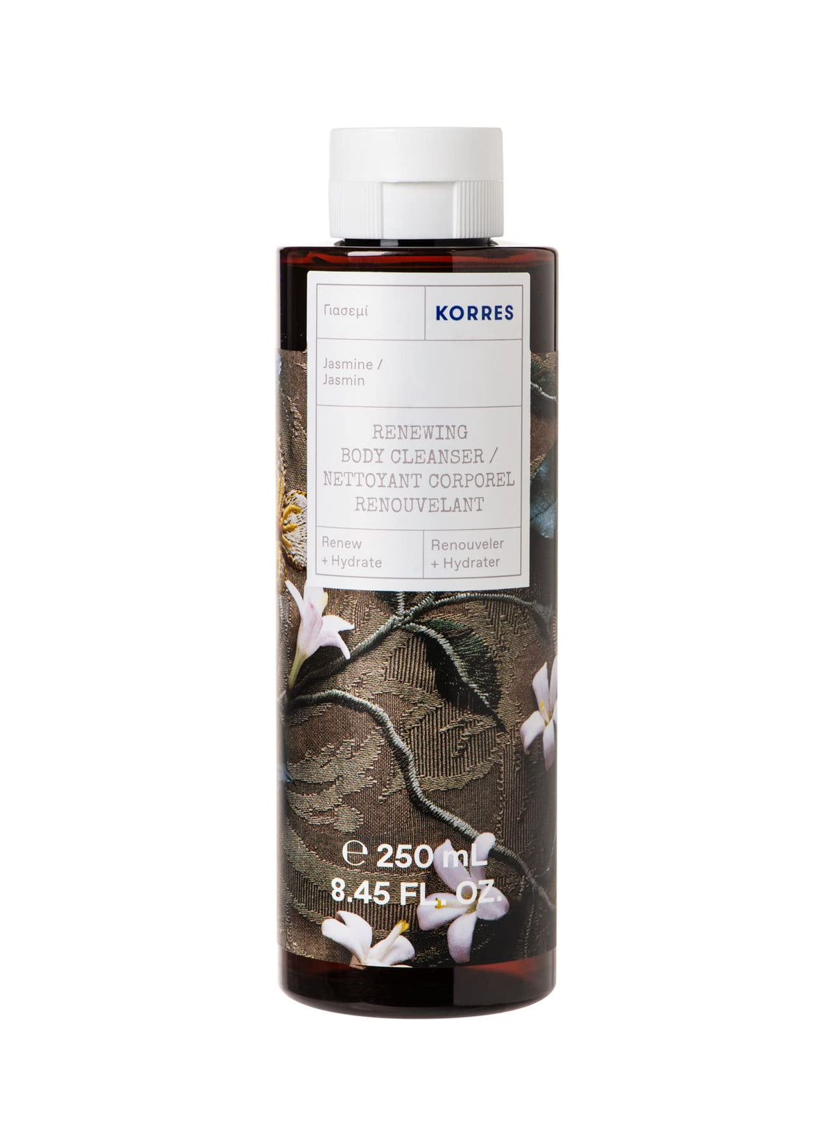 Korres Renewing Body Cleanser Jasmin, bouteille mousse, hydratation douce et parfum frais