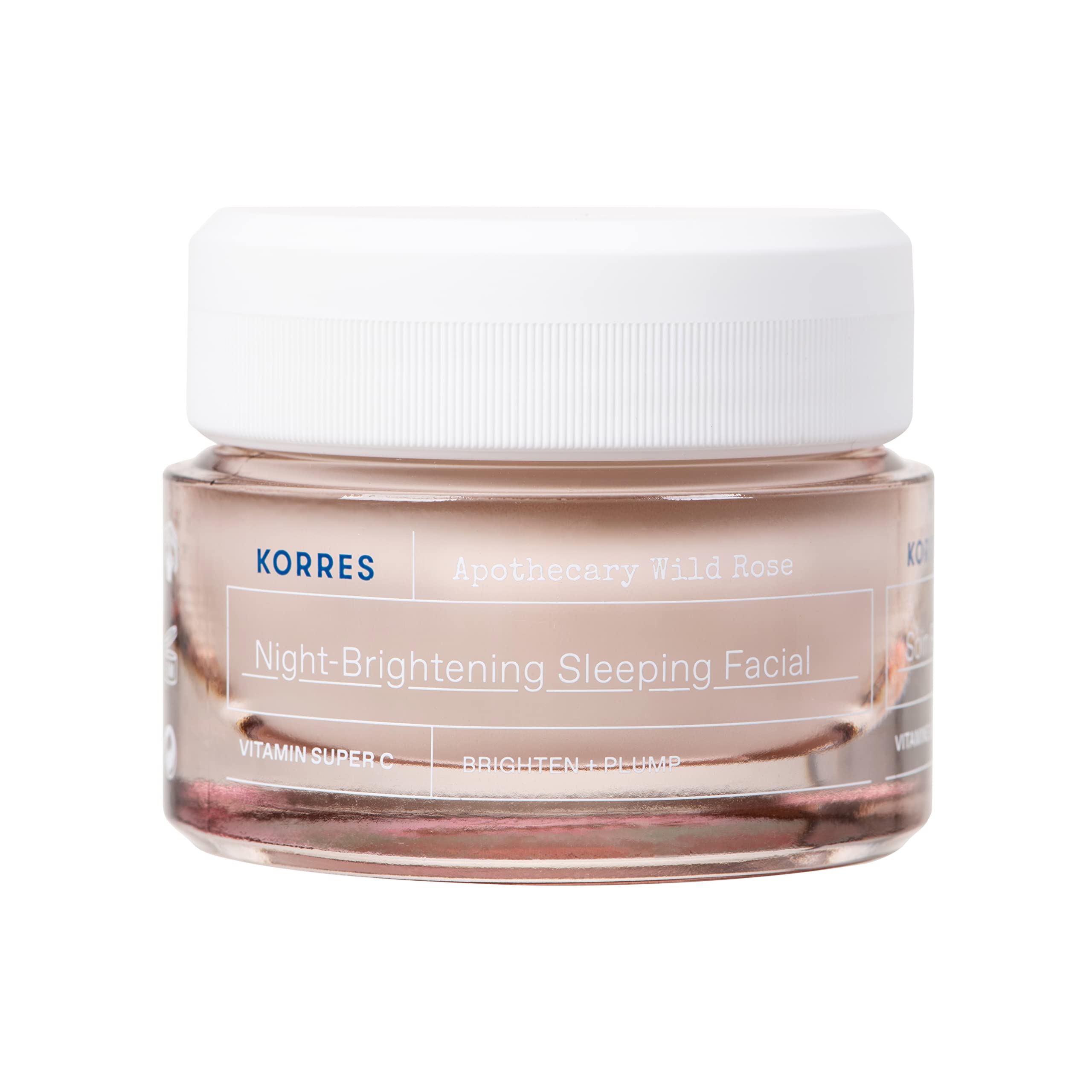 Korres crème nuit à la rose sauvage dans son pot, hydratation profonde.