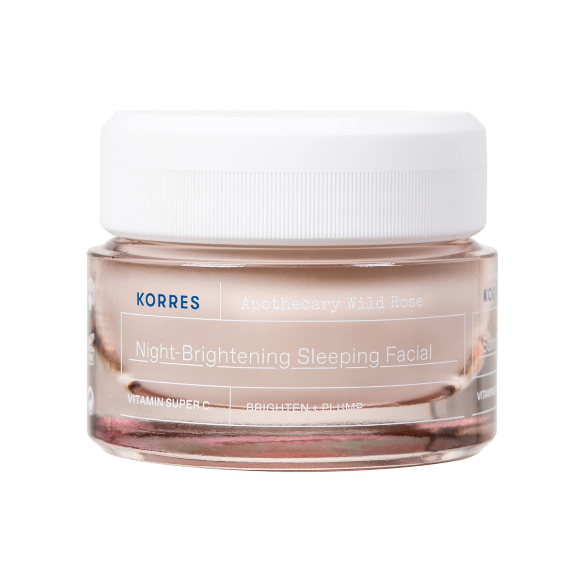 Korres crème nuit à la rose sauvage dans son pot, hydratation profonde.