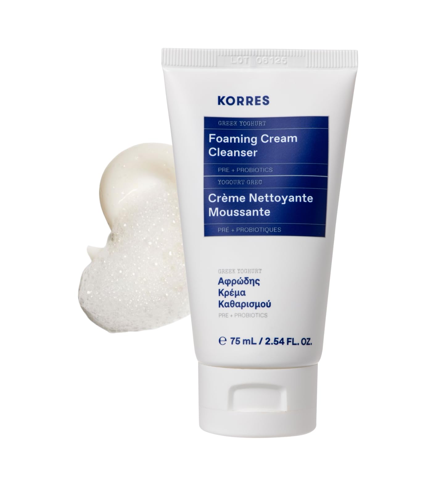 KORRES Yaourt grec – crème mousse visage, nettoyage en douceur et efficace.
