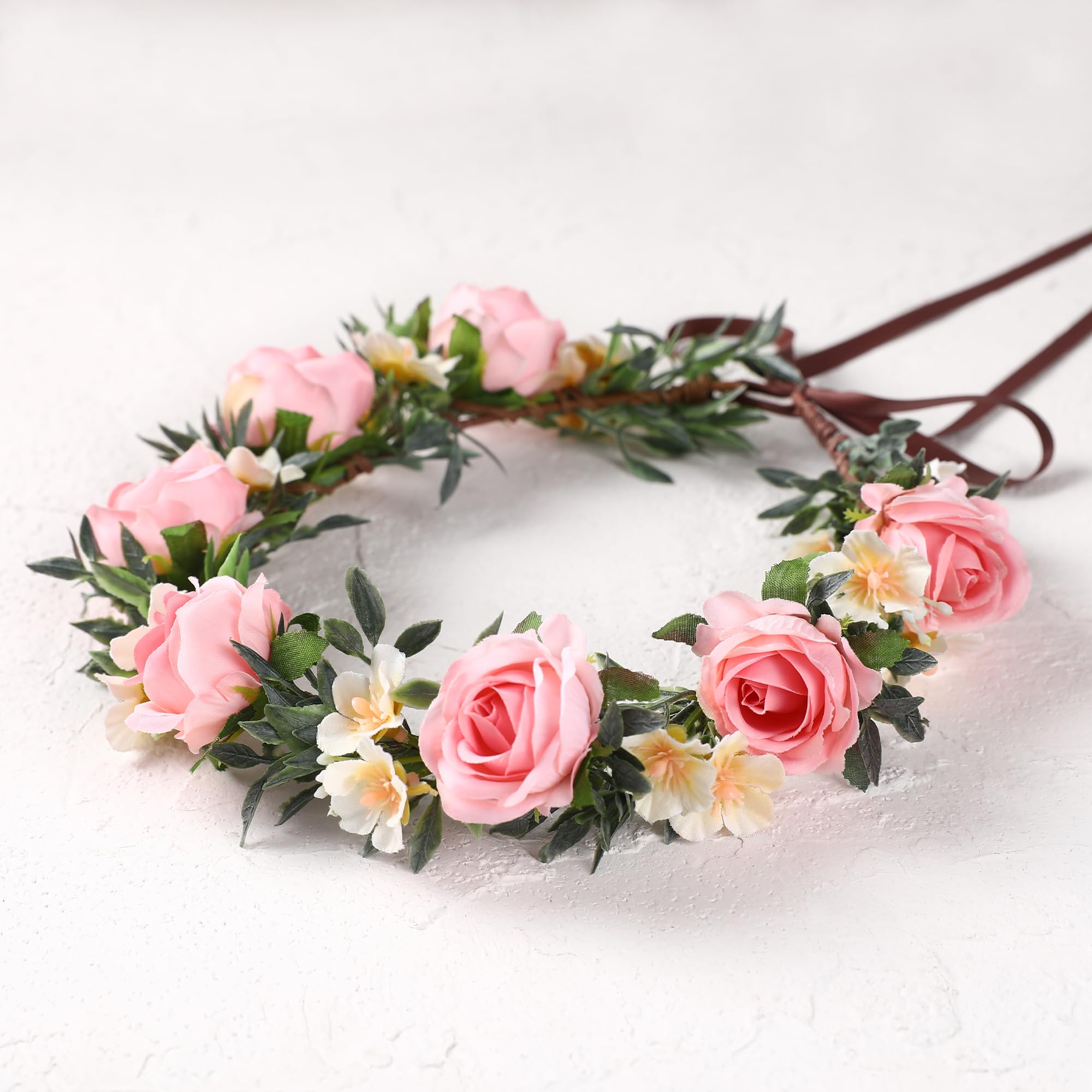 KorViSHOW bandeau-cheveux-fleurs-rose, confort léger toute la journée.
