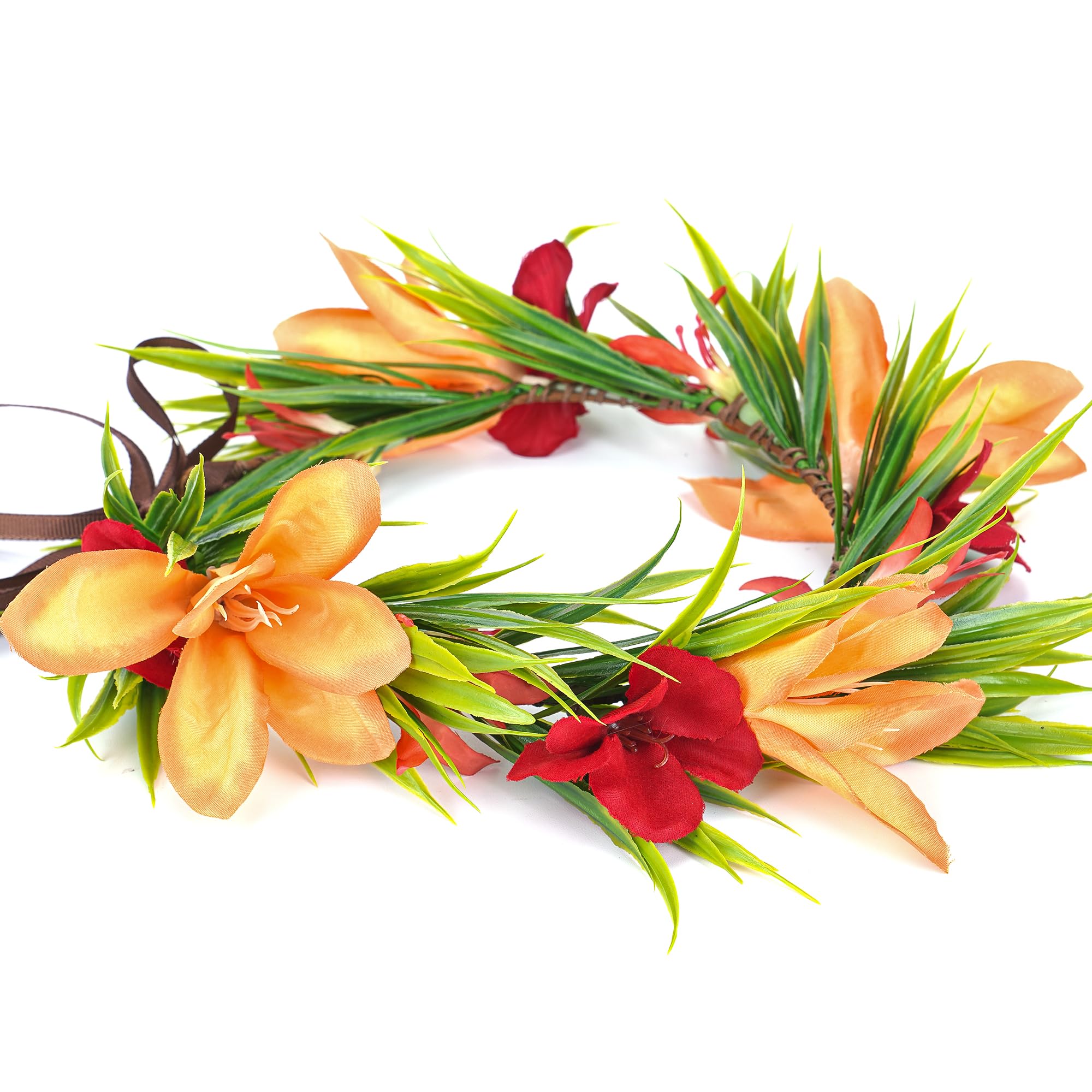 KorViSHOW couronne-fleurs-hawaiennes: accessoire coloré pour séances photo estivales à la plage.