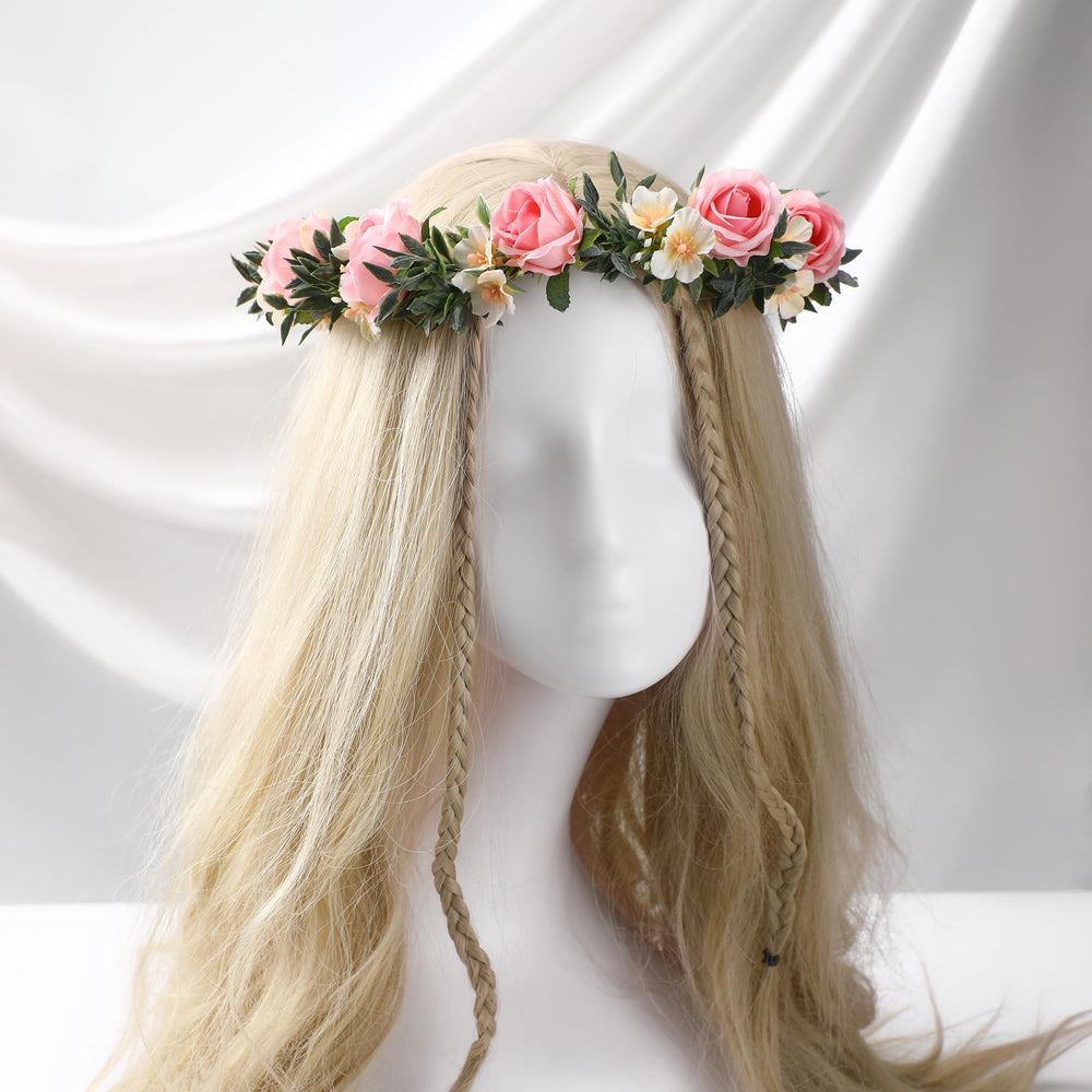KorViSHOW diademe-fleurs-rose, accessoire chic et élégant.
