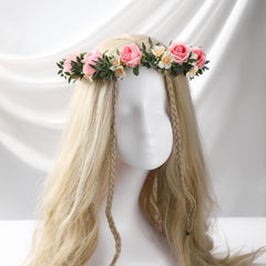 KorViSHOW diademe-fleurs-rose, accessoire chic et élégant.