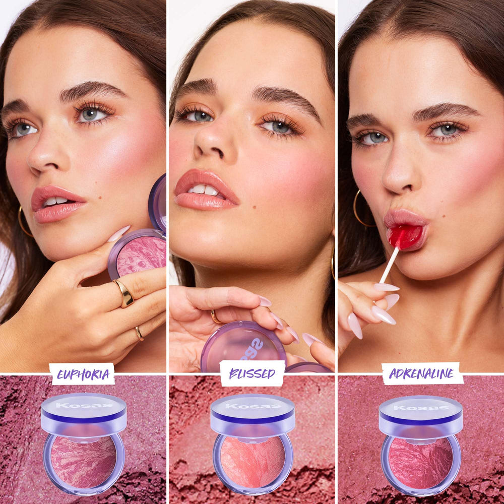 Kosas Blush is Life, infusion d'acide hyaluronique et squalane pour hydratation durable.