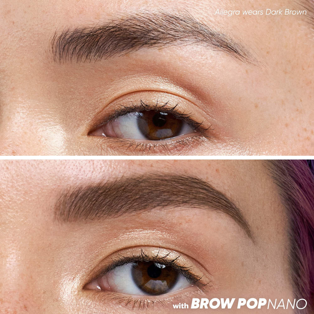 Kosas Brow Pop Nano trace des poils fins pour un aspect naturel.