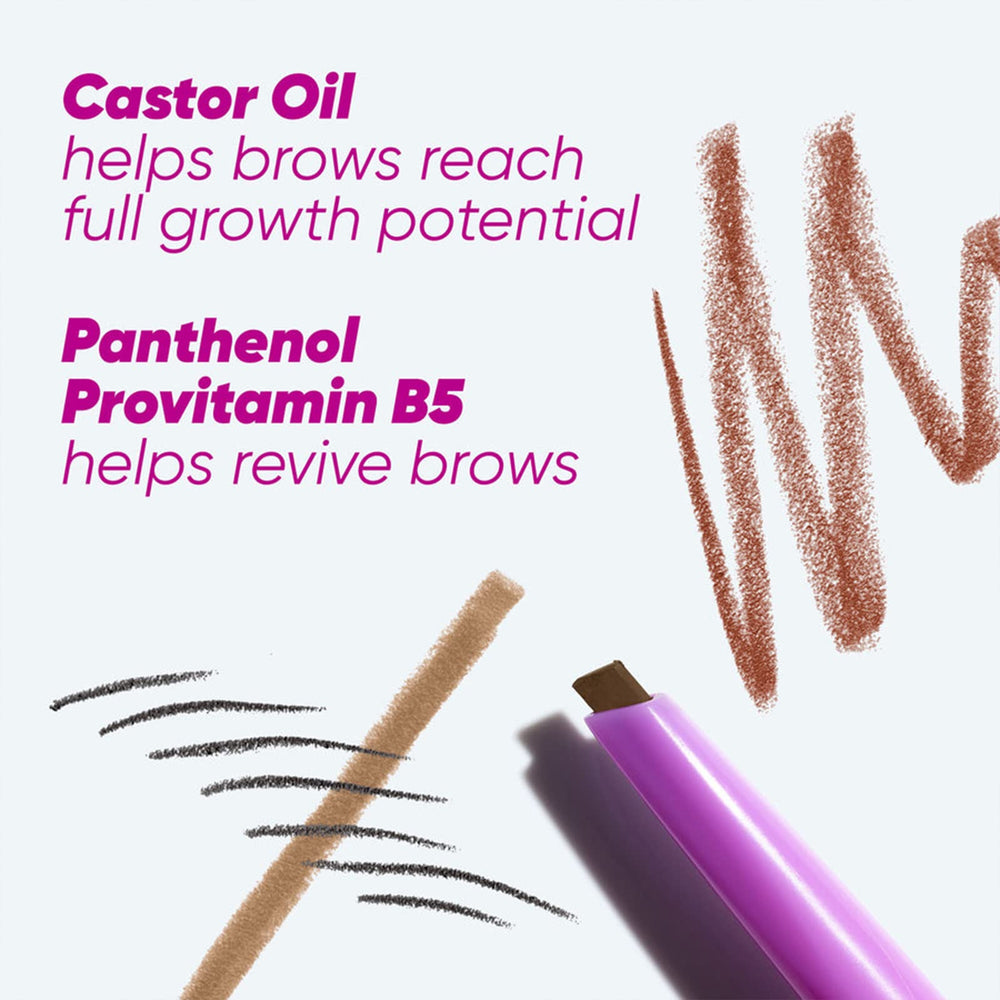 Kosas Brow Pop : pigment riche qui dure toute la journée sans bavure.