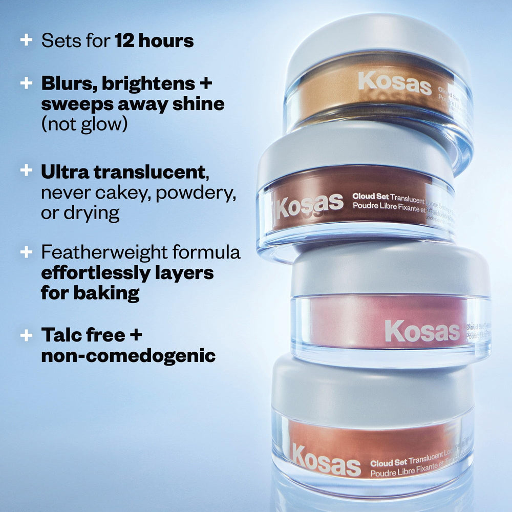 Kosas Cloud Set contient de l'extrait de bambou pour absorber l'huile.