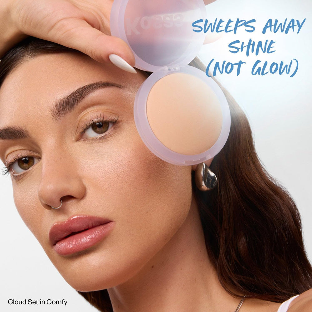 Kosas Cloud Set Poudre : contrôle de la brillance sans effet poudre lourde.
