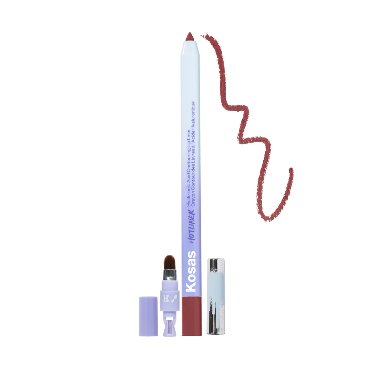 Kosas Hotliner contour des lèvres rétractable pour tracé précis et durable.