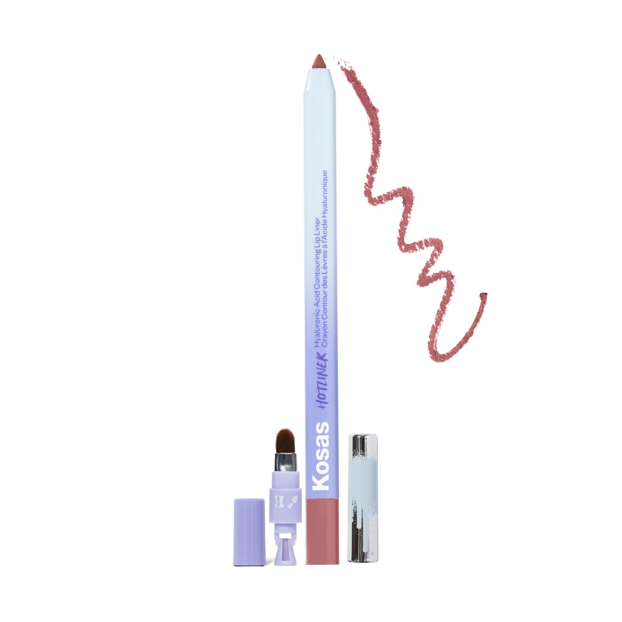 Kosas Hotliner trace les lèvres avec précision pour un contour net et durable.