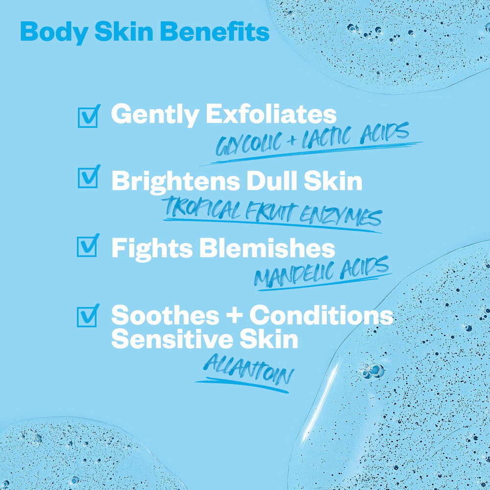 Kosas Kosasport Good Body Skin Wash, texture exfoliante, élimine les impuretés délicatement.