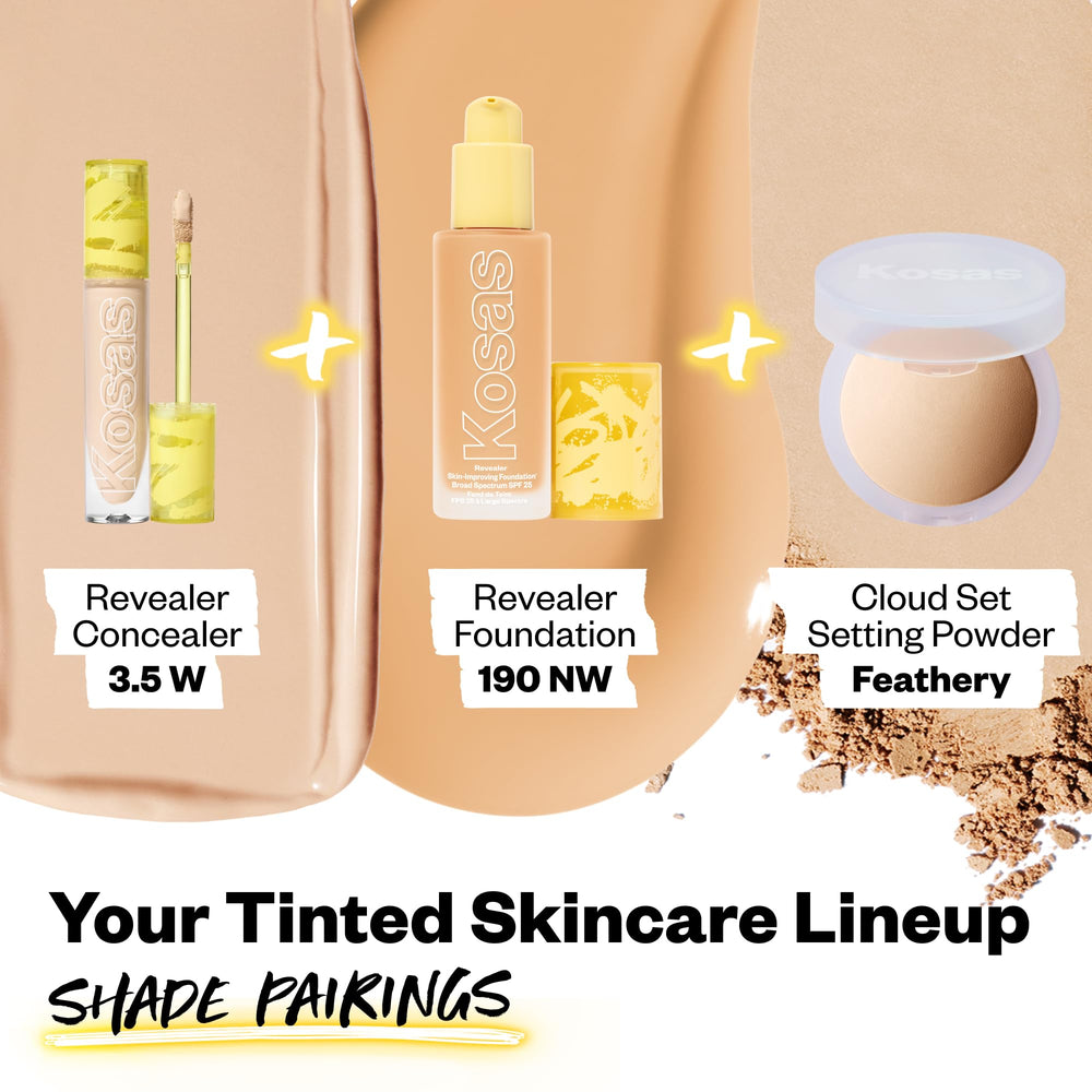 Kosas Revealer Concealer – avant/après yeux montrant l effet éclaircissant.