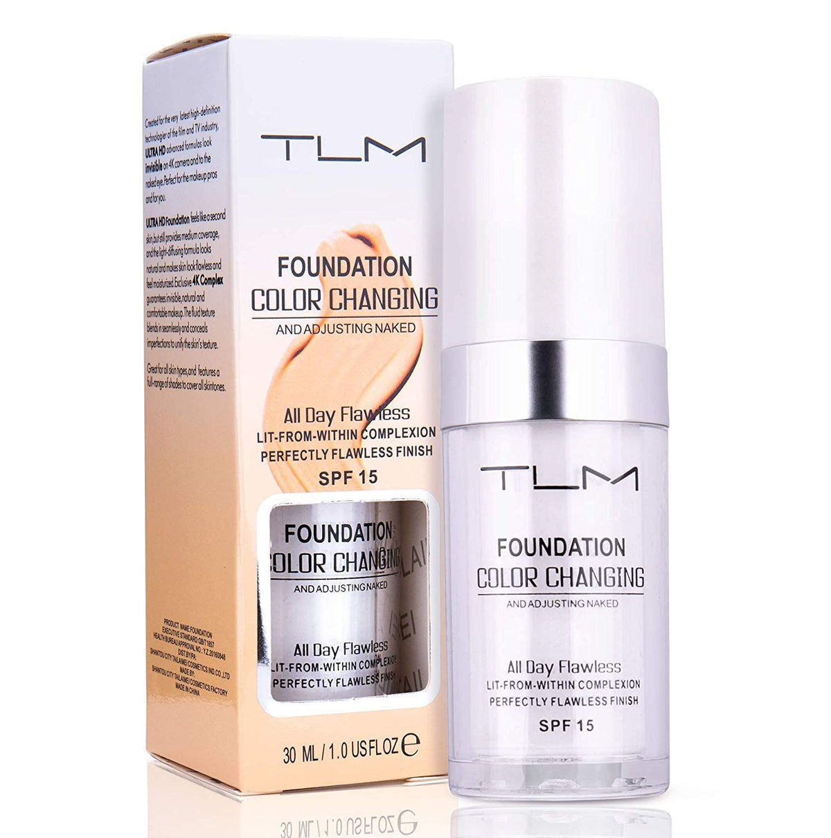kosimi fond de teint - bouteille 30ml, application rapide, fini naturel