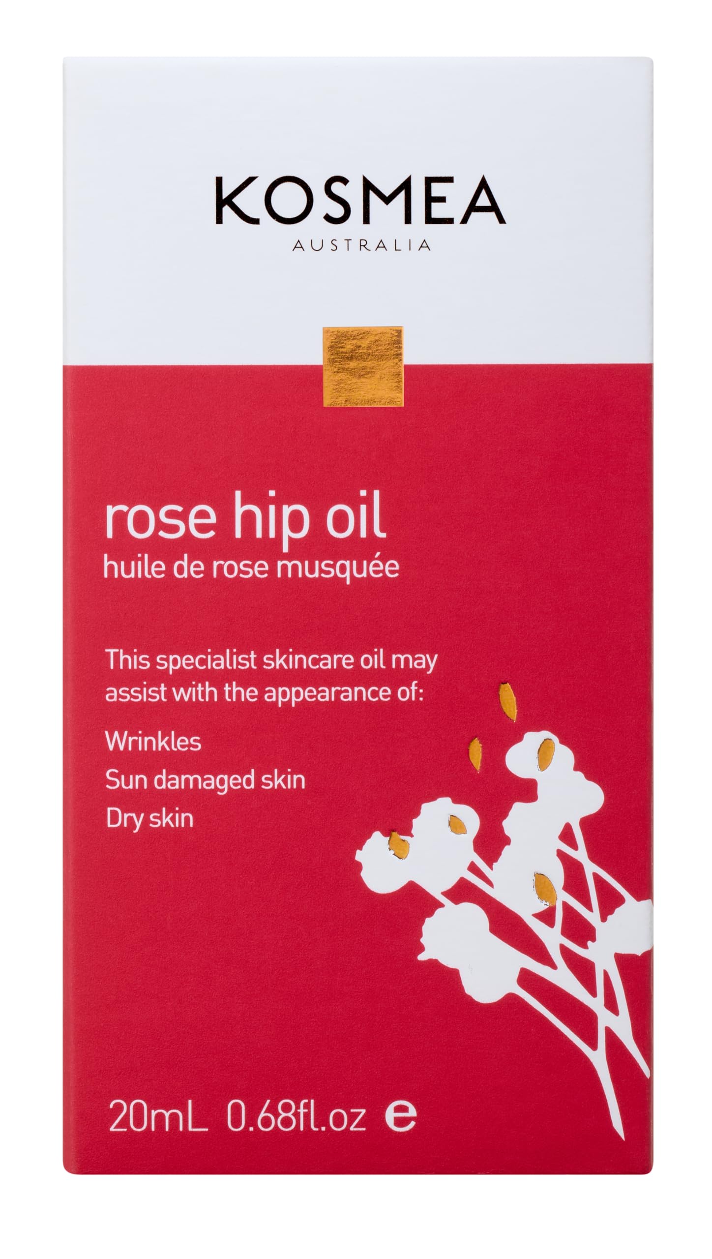 Kosmea huile de rose musquée, pose visage, pour l'éclat et l'hydratation