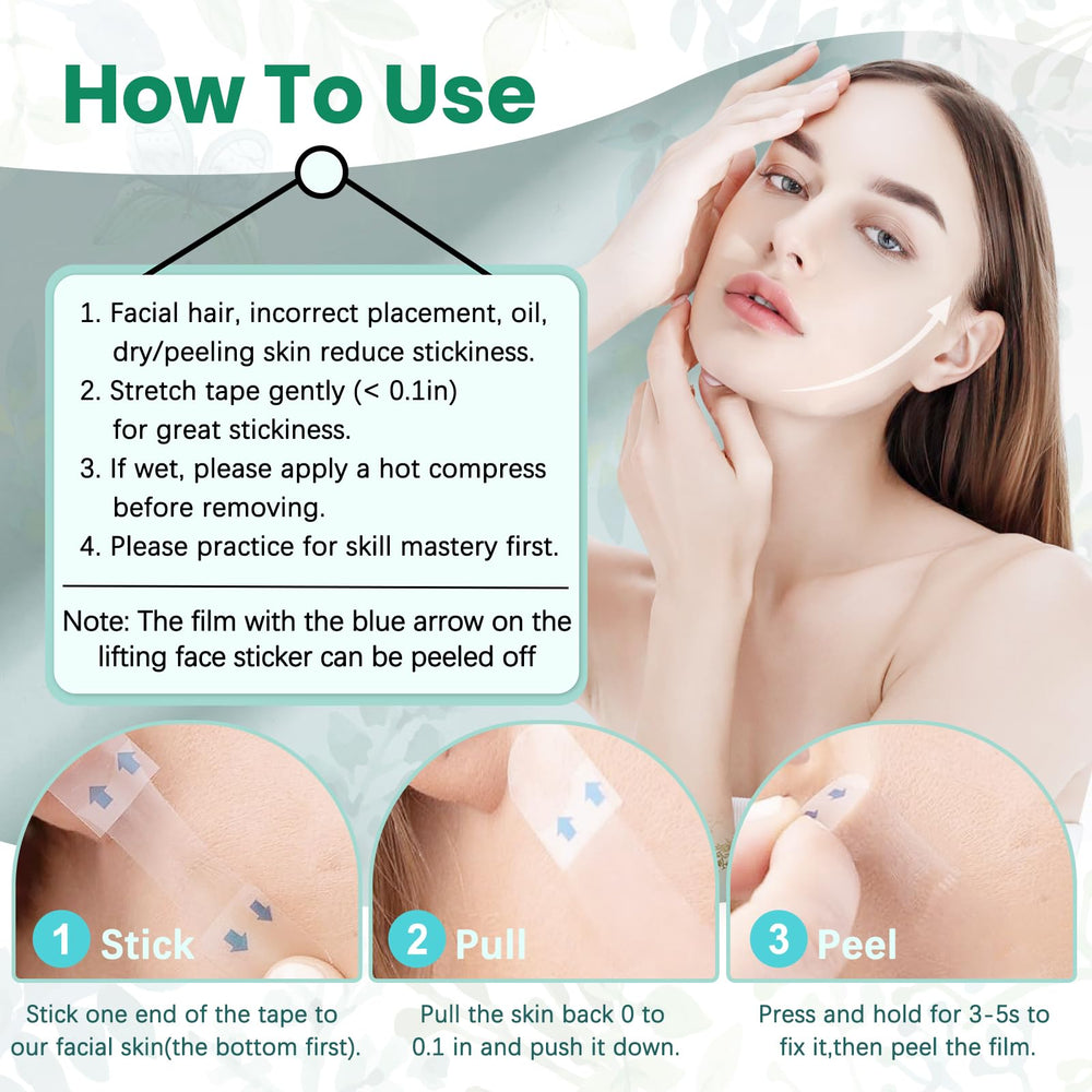 KOSOBO Face Neck Tape lifting invisible – menton double atténué pour un teint net.