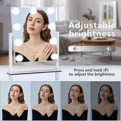 Kotdning miroir-agrandisseur-10x, lentille détachable pour détails précis des traits.