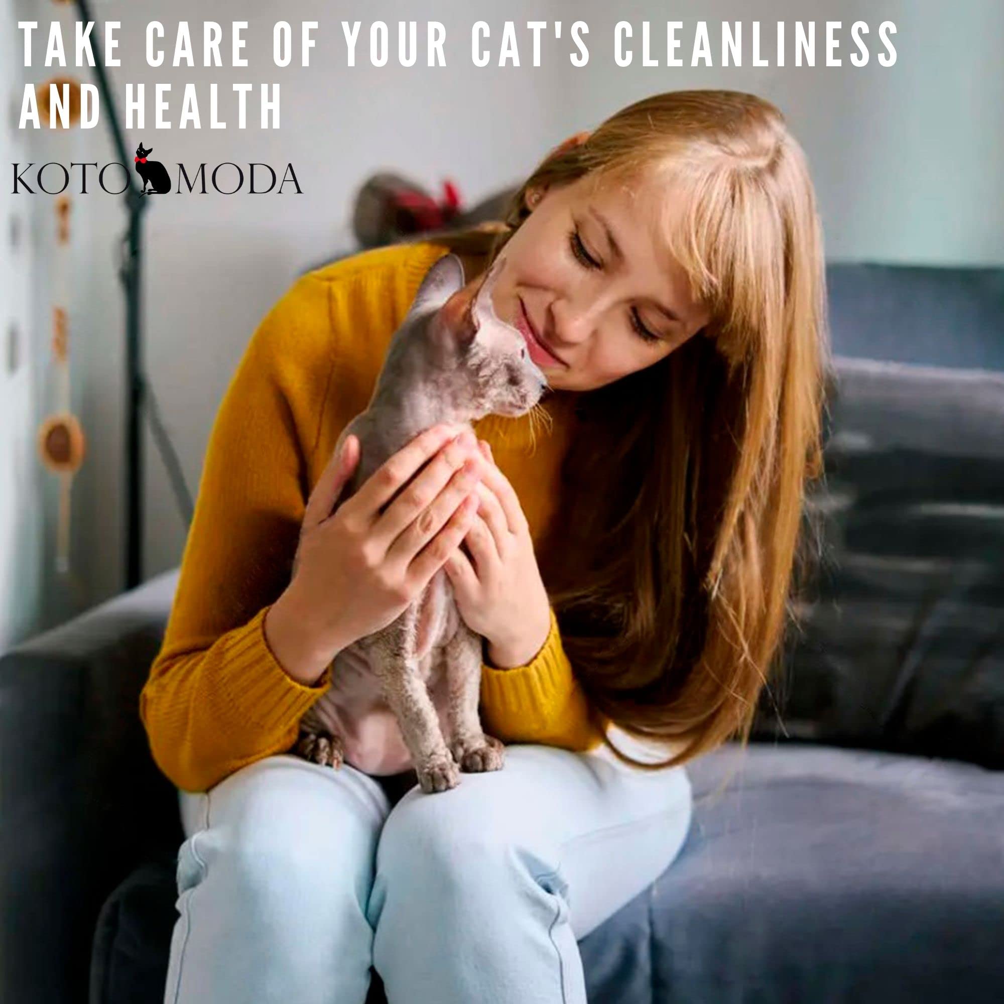 Parfait pour le pelage et les zones délicates du chat.