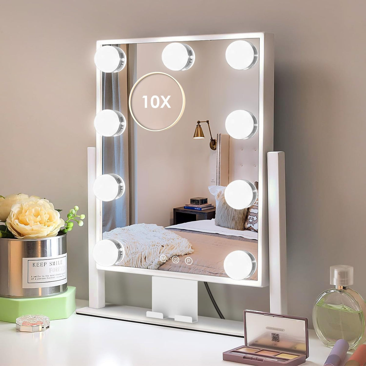 Kottova Miroir Maquillage avec lumière trois couleurs pour un rendu précis.