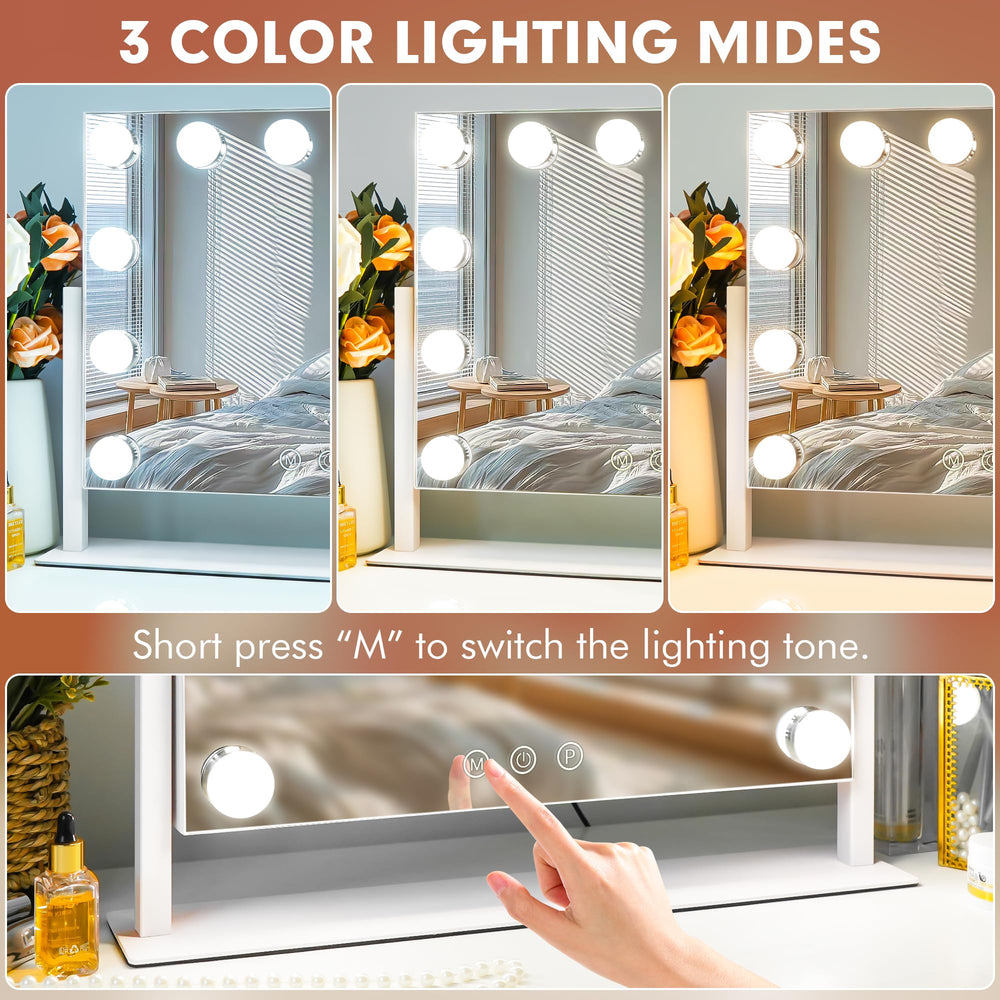 Miroir Kottova – éclairage 3 couleurs pour s’adapter à tout style de maquillage.