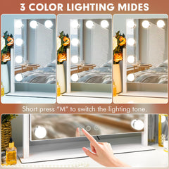 Miroir Kottova – éclairage 3 couleurs pour s’adapter à tout style de maquillage.