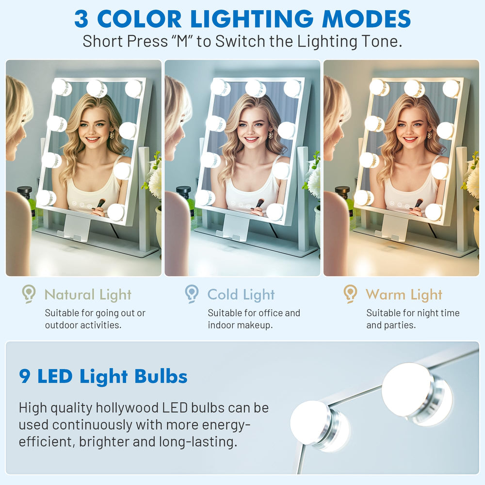 Kottova Miroir panneau tactile pour allumer et régler la luminosité.