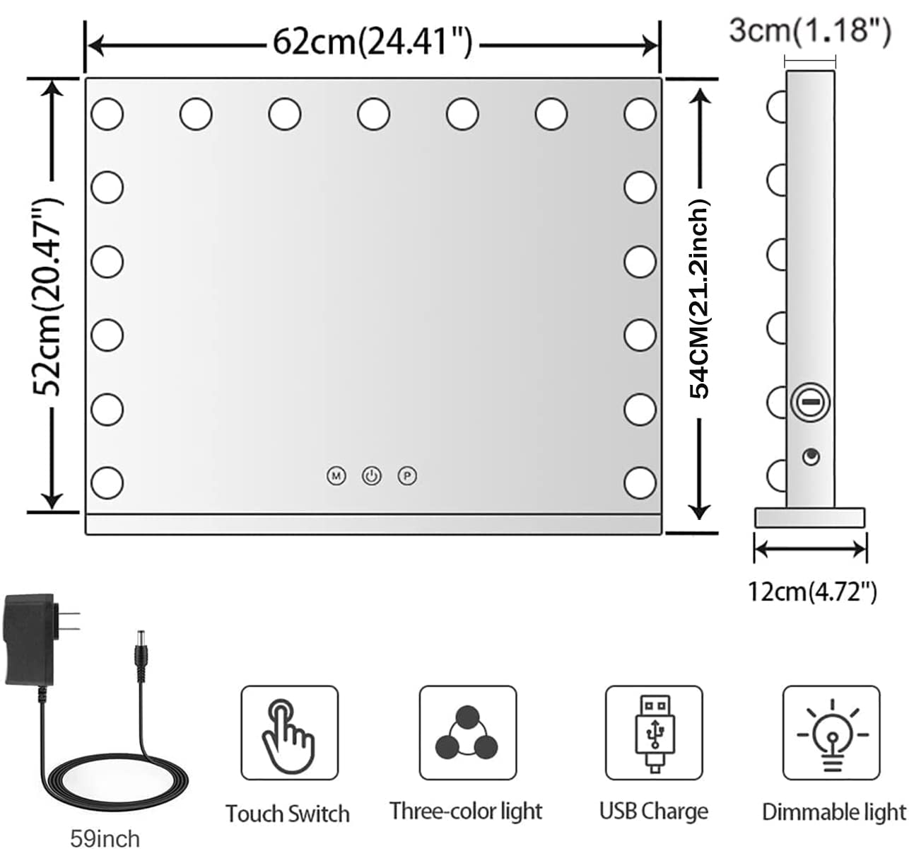 Base amovible du miroir Kottova pour pose sur table stable.