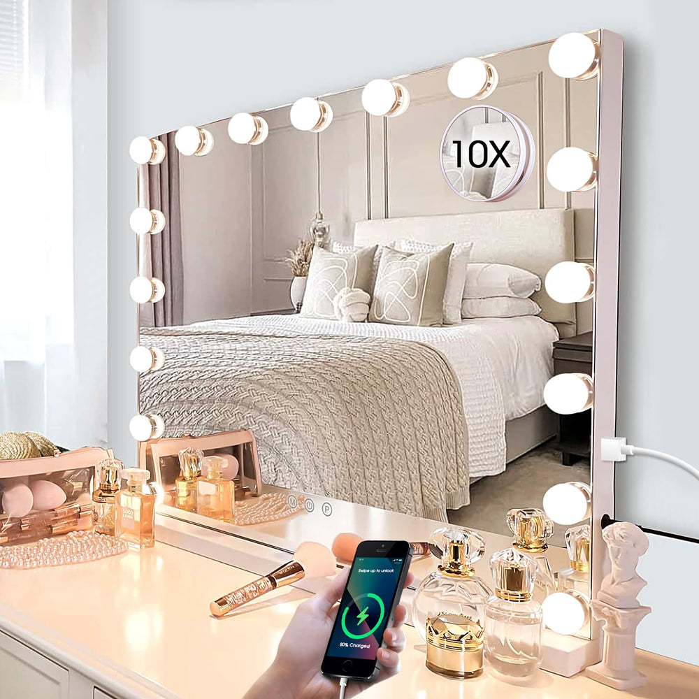 Miroir Kottova Vanity lumineux, vue de face, pour un maquillage précis.