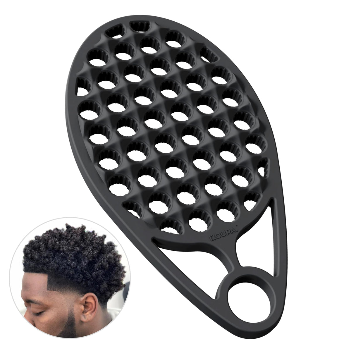 Brosse KOUPA en silicone monobloc pour cheveux afro, démêlage en douceur