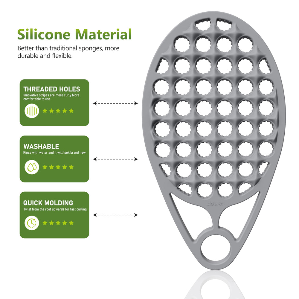 Brosse silicone KOUPA usage simple après shampoing et soins.