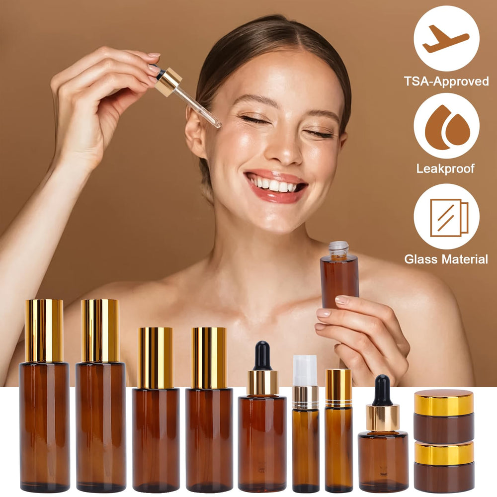 Bocal crème Kouwich verre 20 ml, lot de 3 unités pour soins.